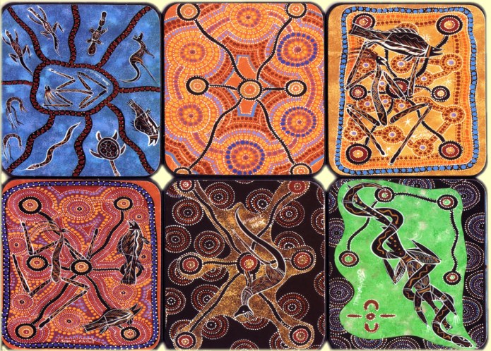 aboriginal dot art. Aboriginal Dot Art coasters