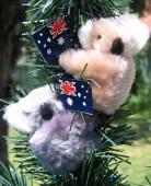 Clip-on koala toys with Australian flag