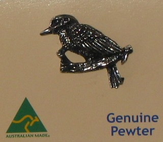 Kookaburra pewter pin