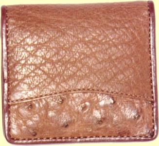 Ostrich Leather Coin Purse in kango color