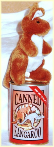A perfect gag gift for Christmas - canned kangaroo toy
