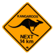 Kangaroo road sign