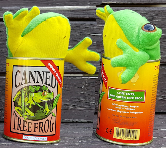 canned tree frog toy