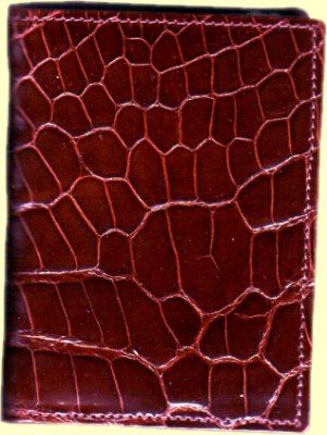 High quality small wallet cardholder made of saltwater crocodile leather