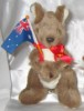 Kangaroo plush toy with Australian flag