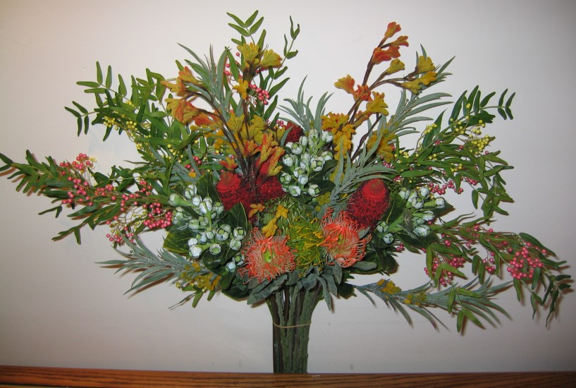 Artificial native Australian flowers in a lovely bouquet is the shortest way to her heart 
