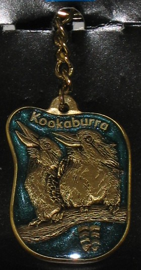 Kookaburra brass key chain