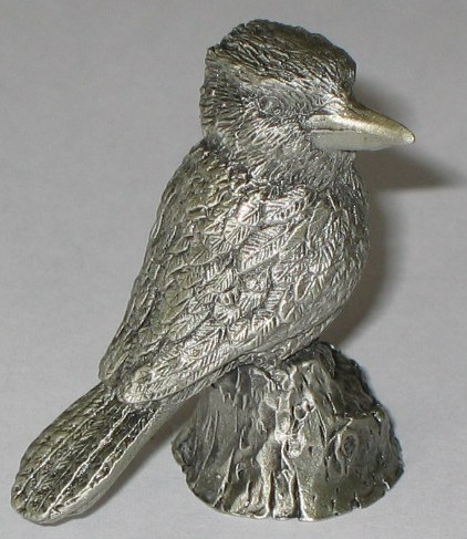 Australian pewter cast kookaburra figurine