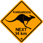 Kangaroo Crossing Road Sign