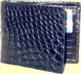 Crocodile wallet for men in black matt