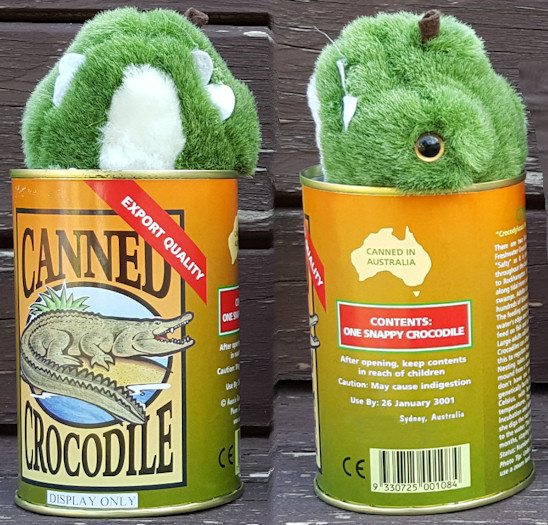 canned crocodile toy